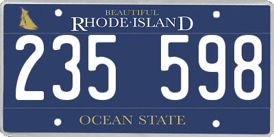 RI license plate 235598