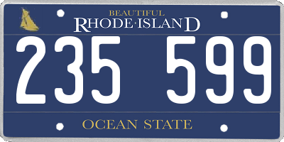 RI license plate 235599