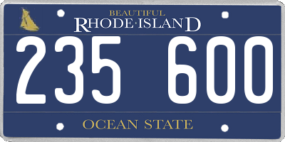 RI license plate 235600