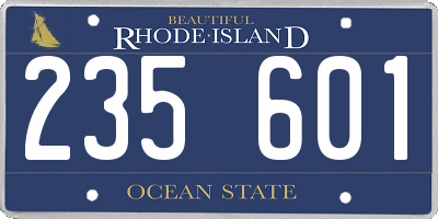 RI license plate 235601