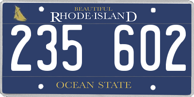 RI license plate 235602