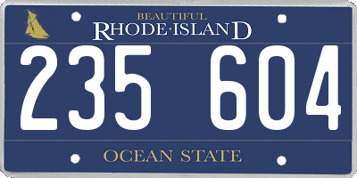 RI license plate 235604