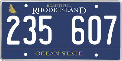 RI license plate 235607