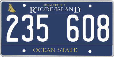 RI license plate 235608