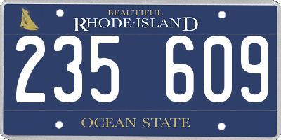 RI license plate 235609