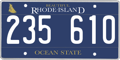 RI license plate 235610
