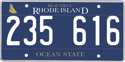 RI license plate 235616