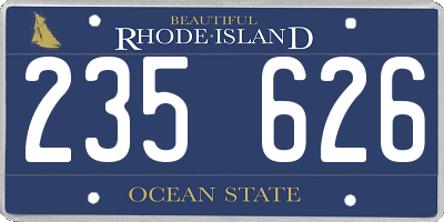 RI license plate 235626