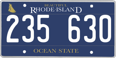 RI license plate 235630