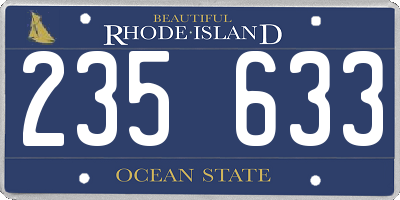 RI license plate 235633