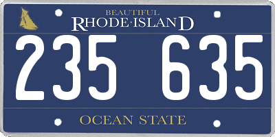 RI license plate 235635