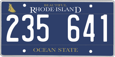 RI license plate 235641