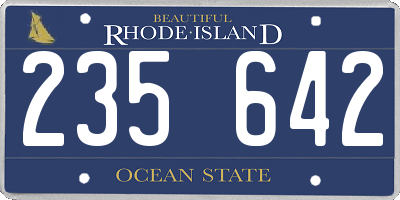 RI license plate 235642