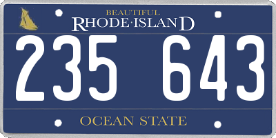 RI license plate 235643