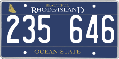RI license plate 235646
