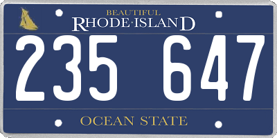 RI license plate 235647