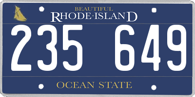 RI license plate 235649