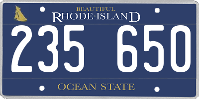 RI license plate 235650
