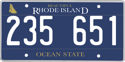 RI license plate 235651
