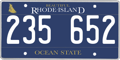 RI license plate 235652