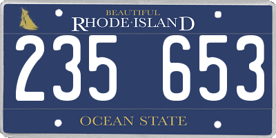 RI license plate 235653