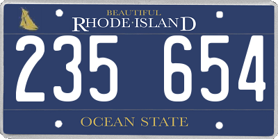 RI license plate 235654