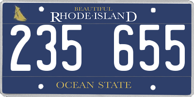 RI license plate 235655