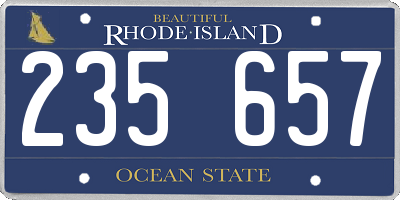RI license plate 235657