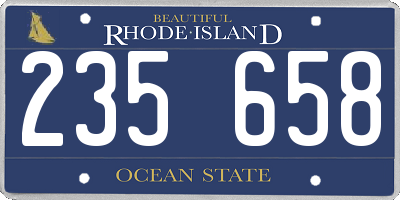 RI license plate 235658