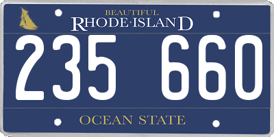 RI license plate 235660