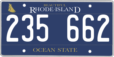 RI license plate 235662