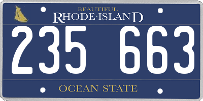 RI license plate 235663