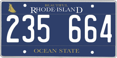 RI license plate 235664