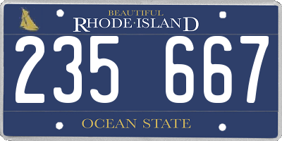 RI license plate 235667