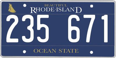 RI license plate 235671