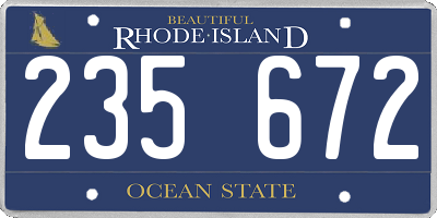 RI license plate 235672