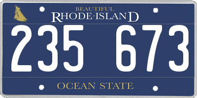 RI license plate 235673