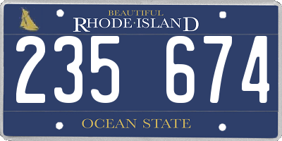 RI license plate 235674
