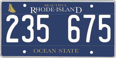 RI license plate 235675