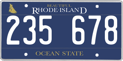 RI license plate 235678