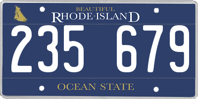 RI license plate 235679