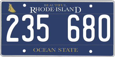 RI license plate 235680