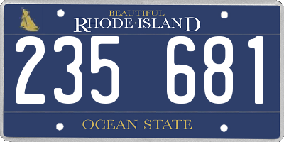 RI license plate 235681