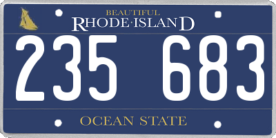 RI license plate 235683