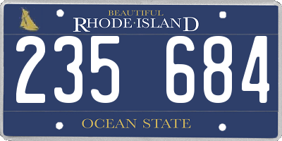 RI license plate 235684