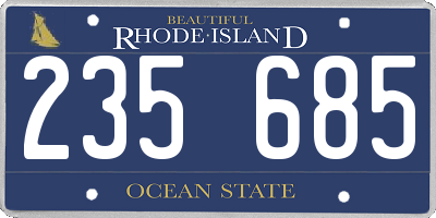 RI license plate 235685