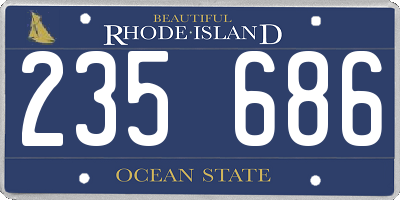 RI license plate 235686