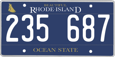 RI license plate 235687