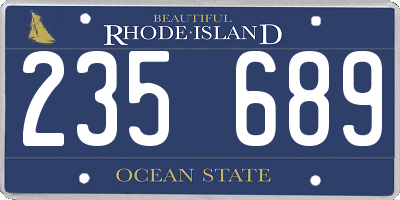 RI license plate 235689