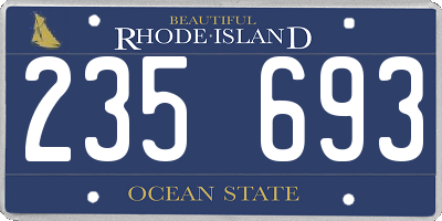 RI license plate 235693